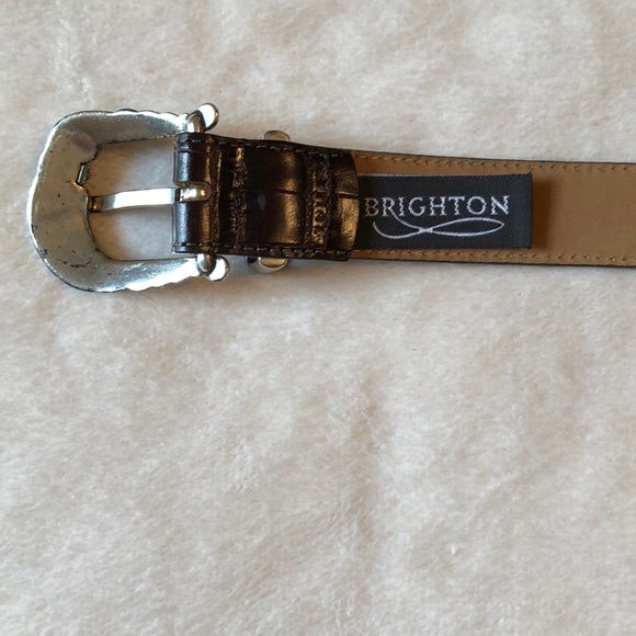 Brighton Croc Brown Leather Belt - Picture 4 of 10